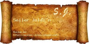 Seiler Jolán névjegykártya