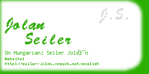 jolan seiler business card